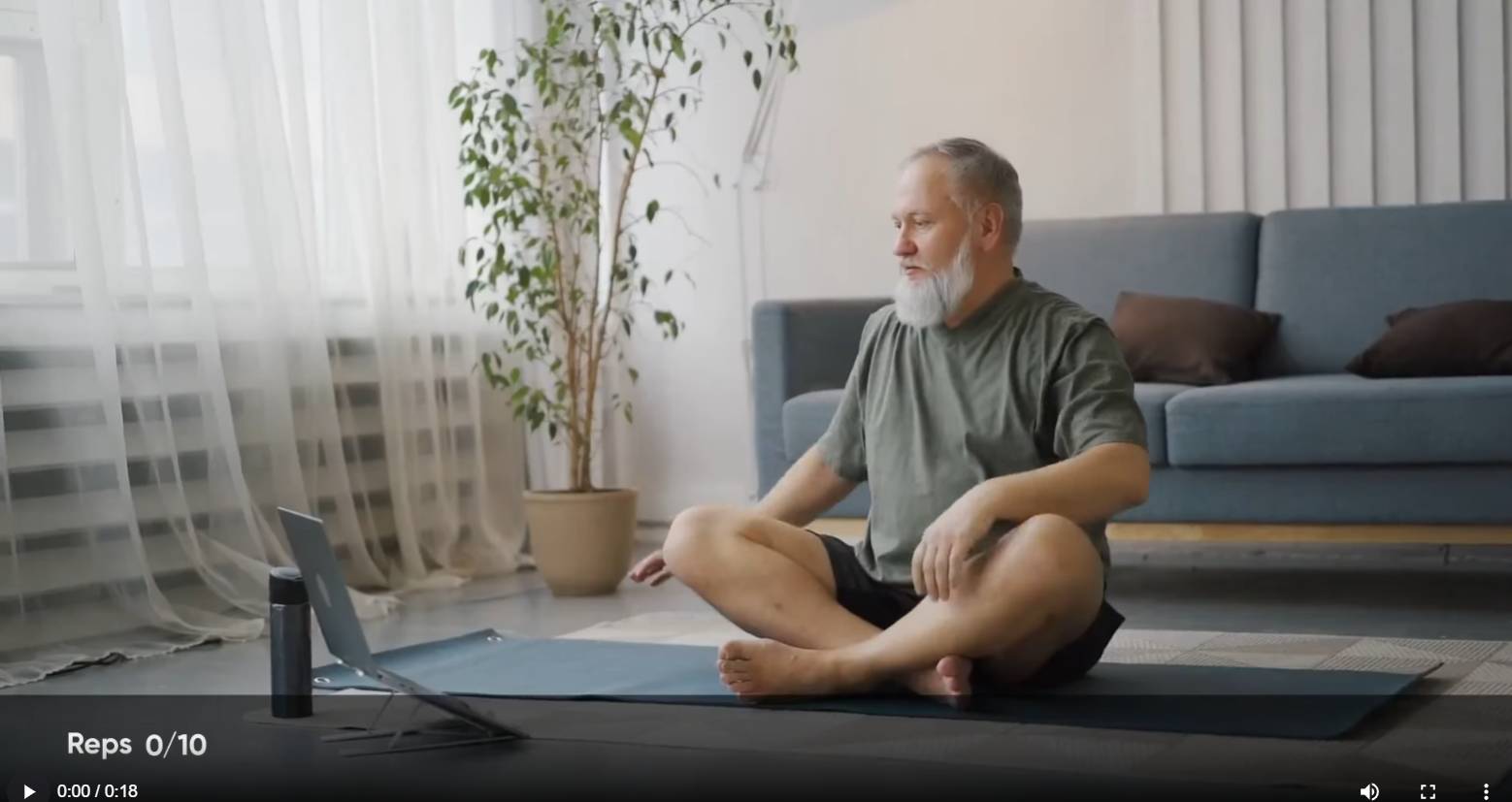 Preview of a VitalWatch365 guided home exercise session